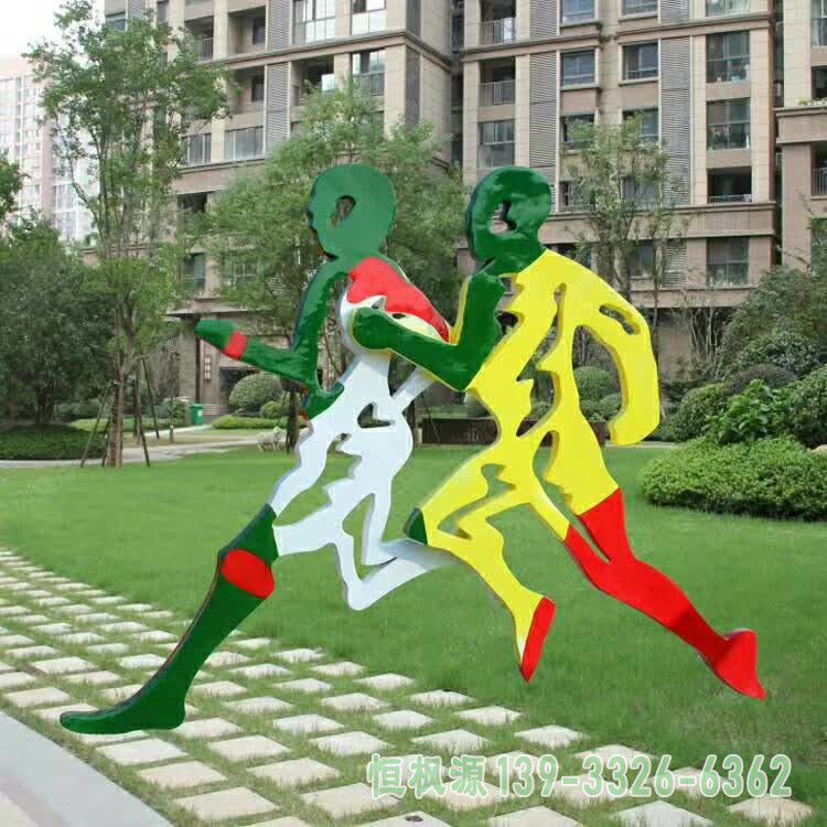 跑步校园不锈钢雕塑