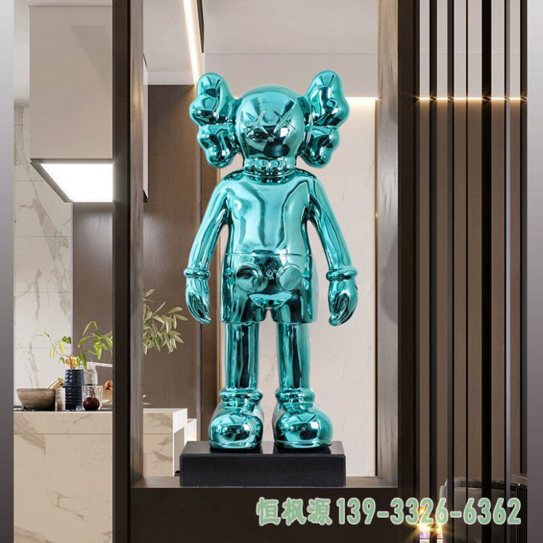 城市不锈钢机器人景观雕塑