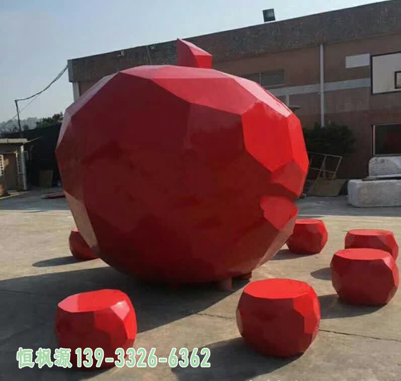 城市石头不锈钢景观雕塑