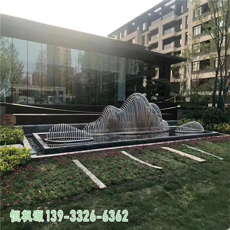 小区不锈钢假山景观雕塑