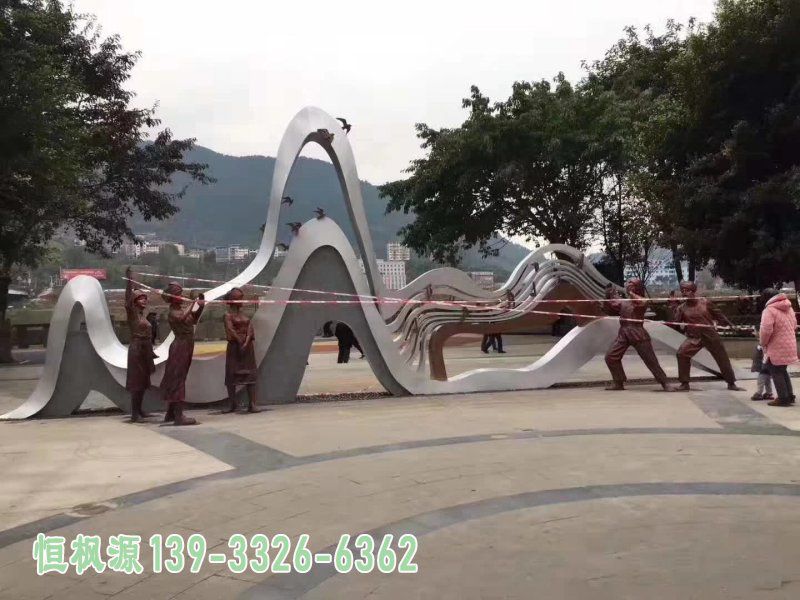 假山户外不锈钢景观雕塑