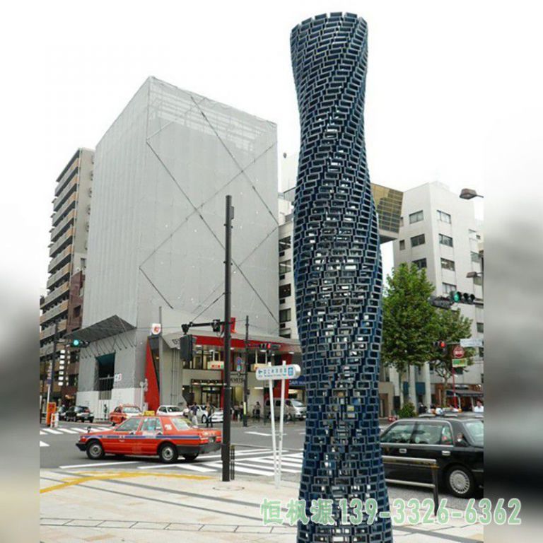 企业龙柱不锈钢景观雕塑