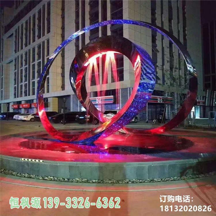 不锈钢丝带城市景观雕塑