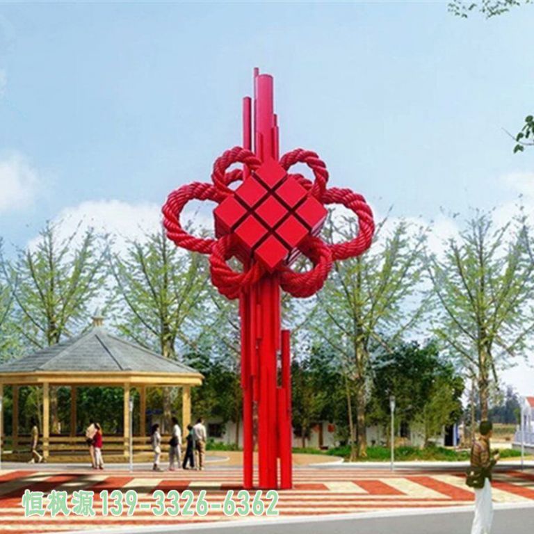 中国结校园不锈钢雕塑