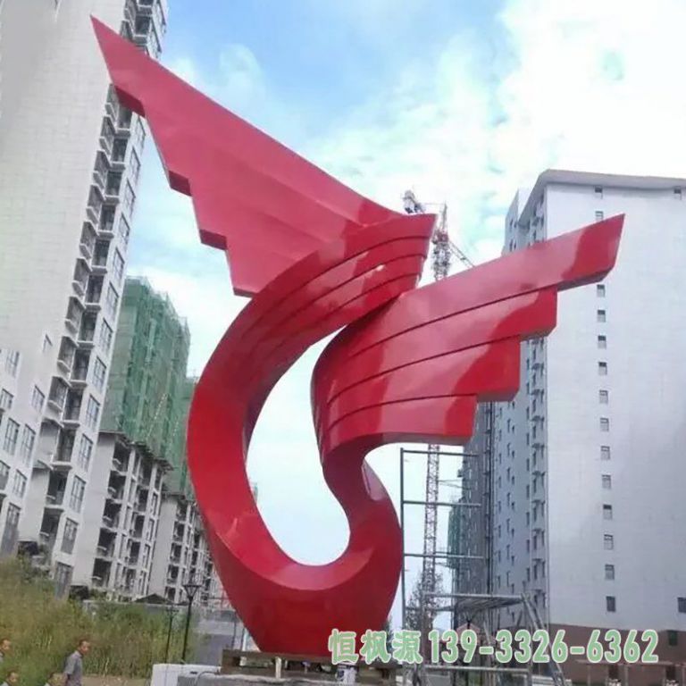 不锈钢都市彩带雕塑