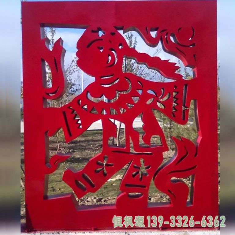 不锈钢剪纸小区雕塑