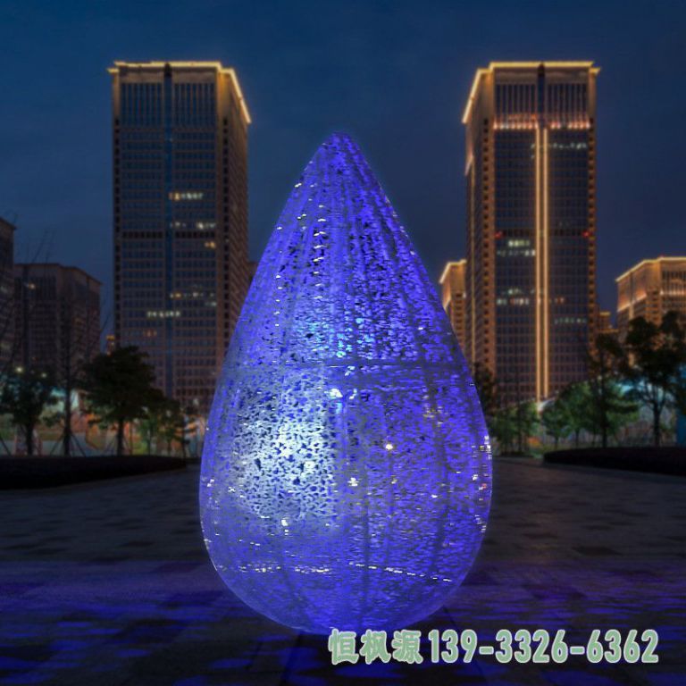 不锈钢水滴小区景观雕塑