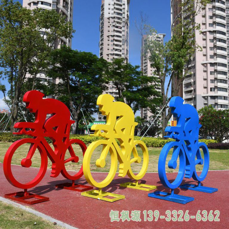 不锈钢自行车广场景观雕塑