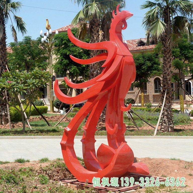 不锈钢凤凰小区雕塑