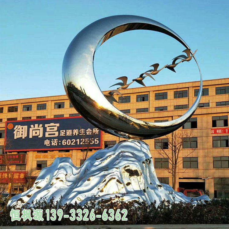 大雁不锈钢小区雕塑