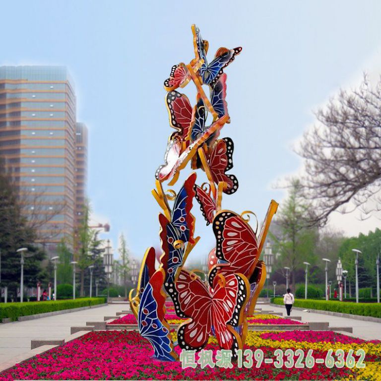 蝴蝶不锈钢小区雕塑
