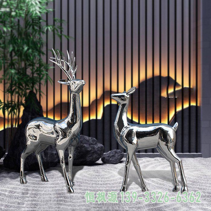 企业小鹿不锈钢雕塑
