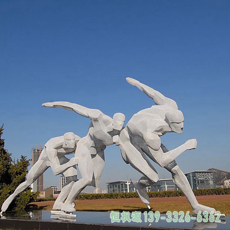 滑冰不锈钢小区雕塑