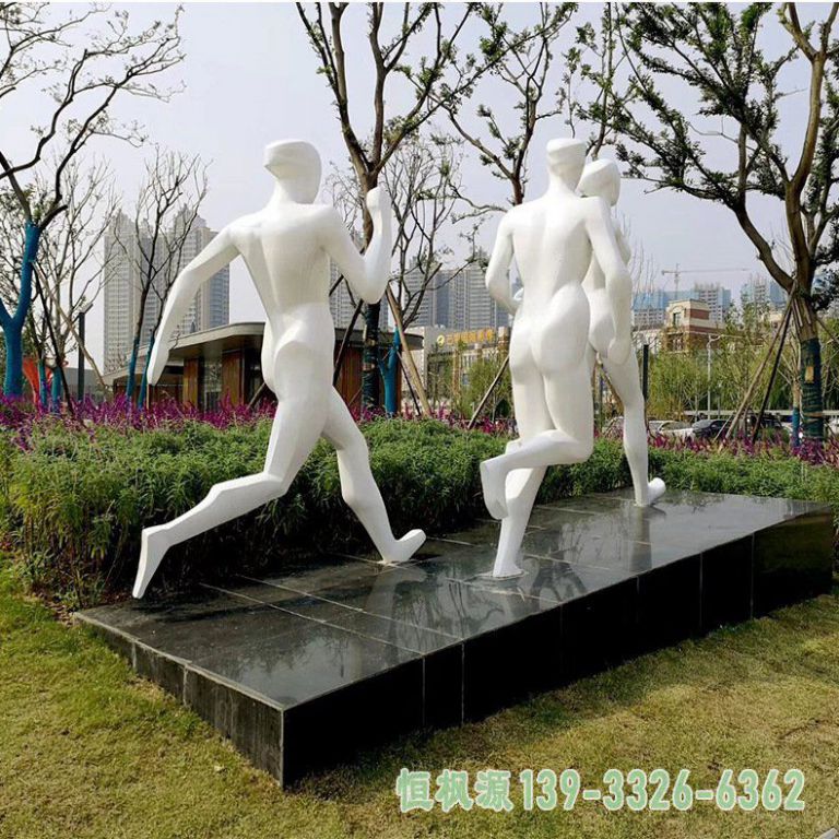 不锈钢户外竞走人物雕塑