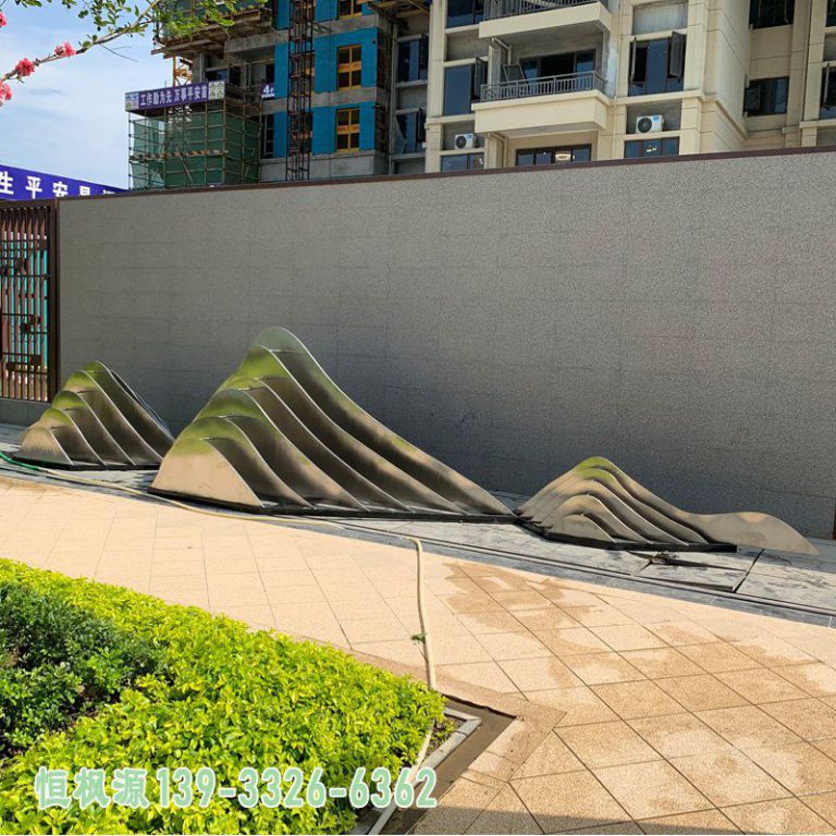 不锈钢假山园林景观雕塑