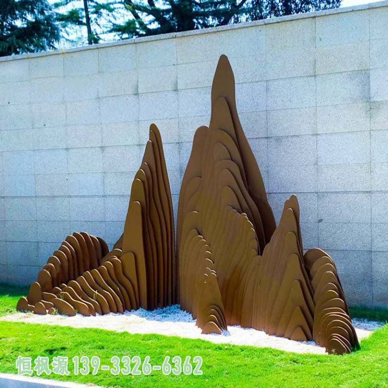 不锈钢假山企业景观雕塑