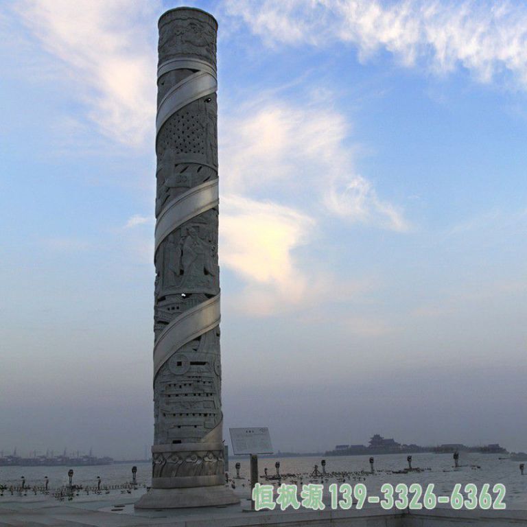 不锈钢都市龙柱雕塑
