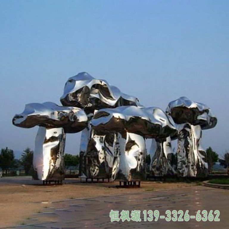 蘑菇企业不锈钢雕塑