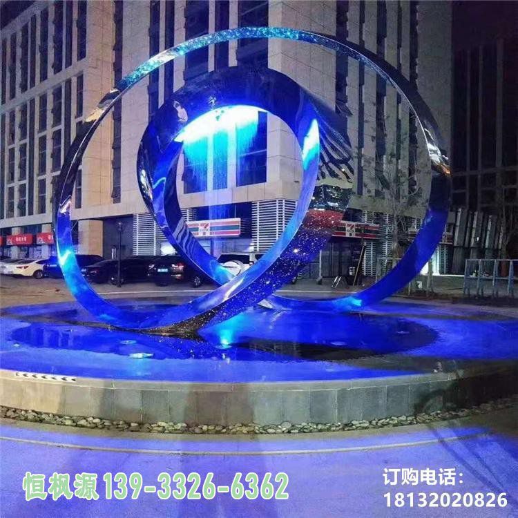 不锈钢丝带都市景观雕塑