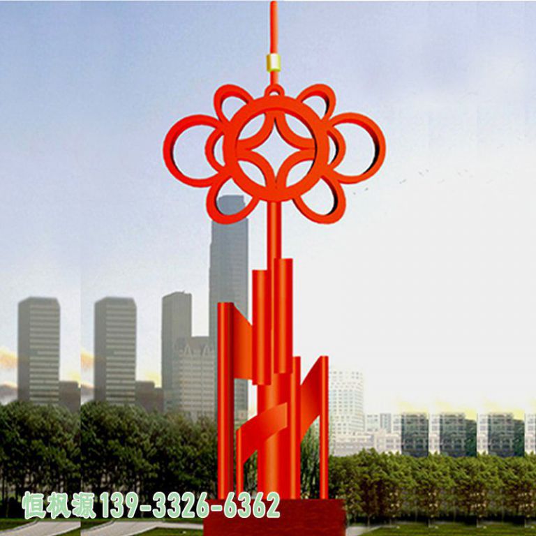 不锈钢中国结园林艺术雕塑