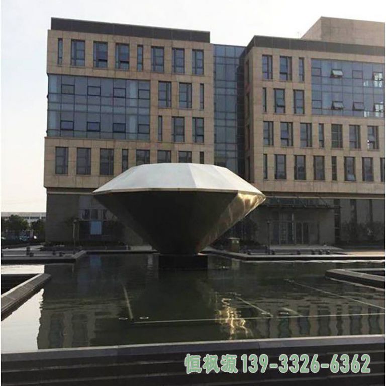 小区不锈钢钻石景观雕塑