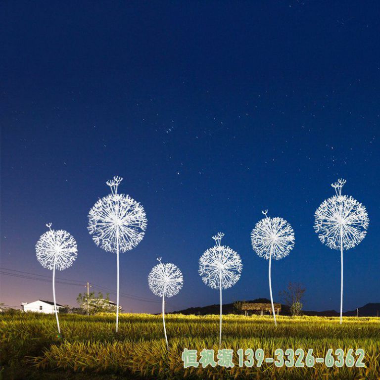 不锈钢蒲公英校园景观雕塑
