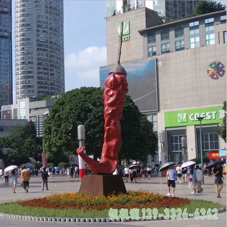 商场辣椒不锈钢雕塑
