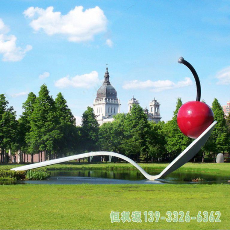 苹果都市不锈钢景观雕塑