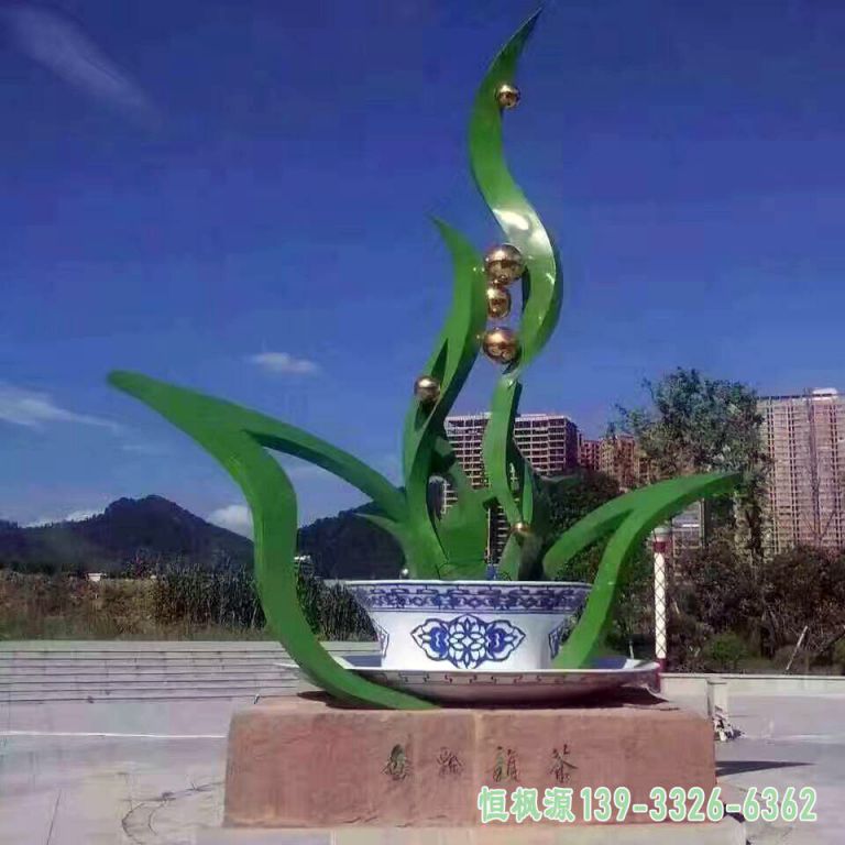 大型水仙花不锈钢广场雕塑