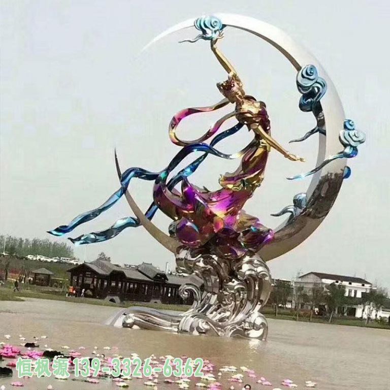 仙女小区不锈钢景观雕塑