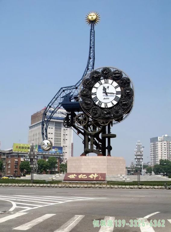 户外钟表不锈钢景观雕塑