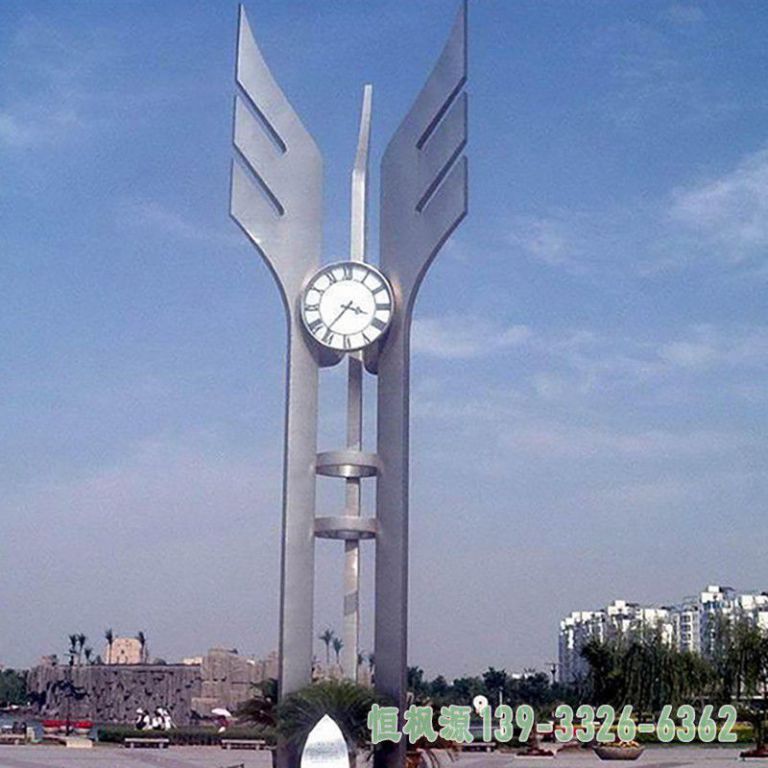 都市钟表不锈钢艺术雕塑