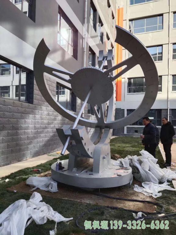 不锈钢日晷户外景观雕塑