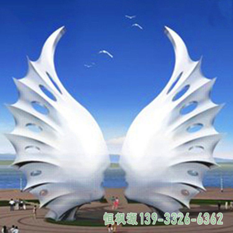 不锈钢羽毛广场景观雕塑