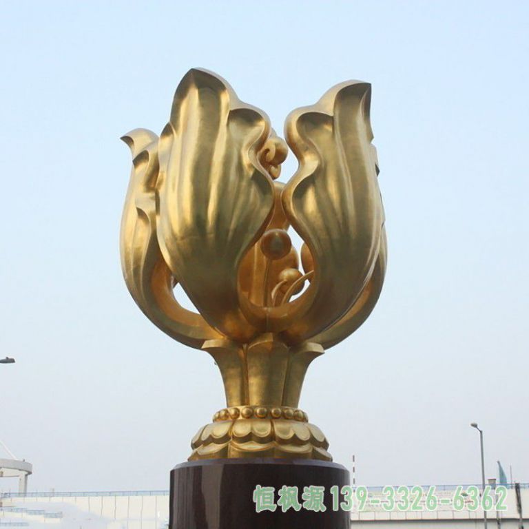 不锈钢紫荆花园林景观雕塑