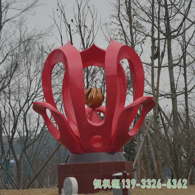 不锈钢户外紫荆花雕塑