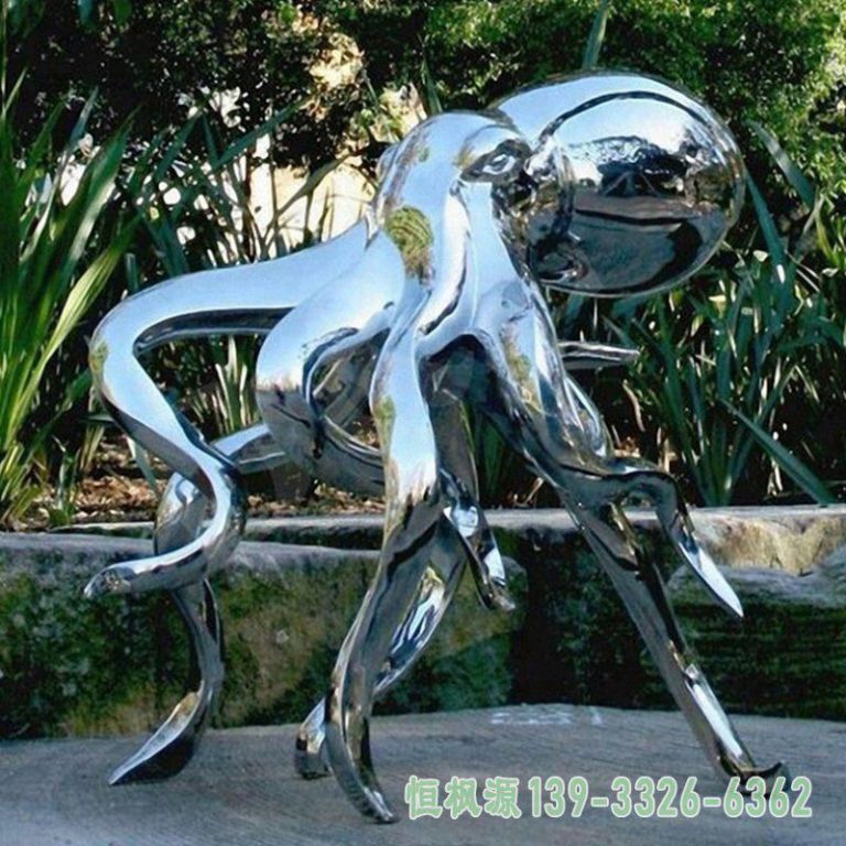 不锈钢大型章鱼广场雕塑