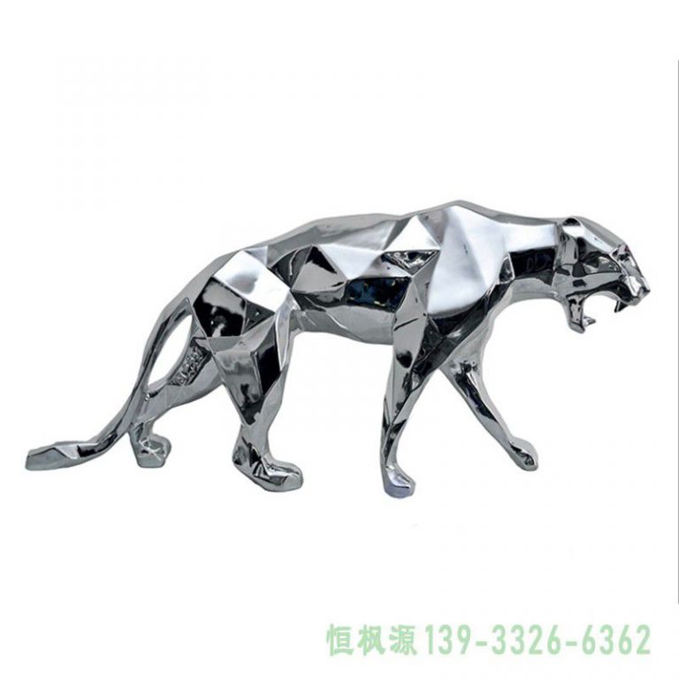 豹子小区不锈钢景观雕塑