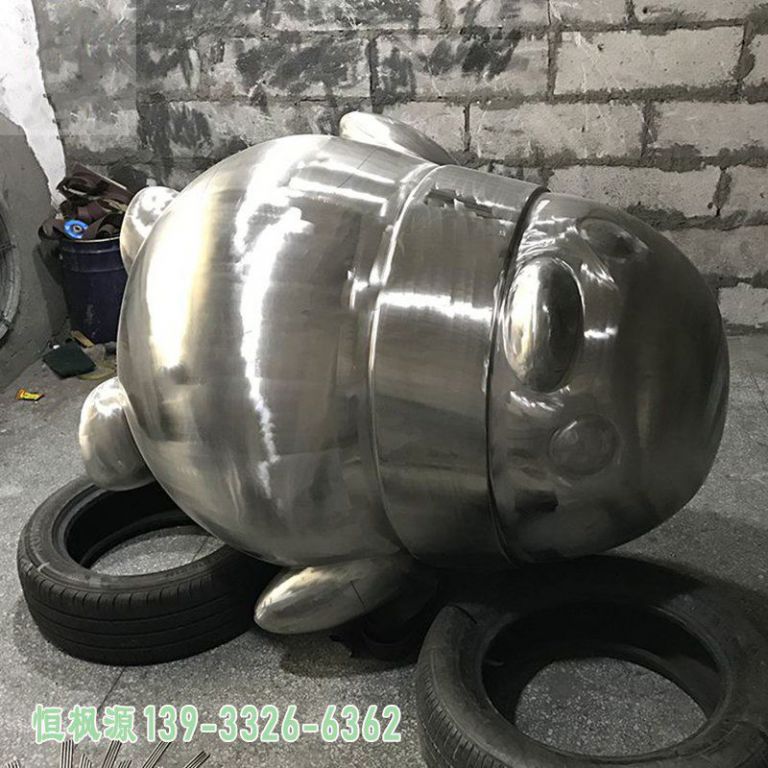 企鹅校园不锈钢抽象雕塑