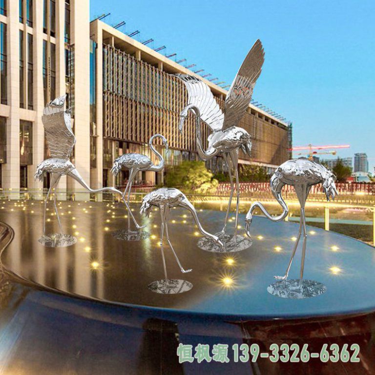 不锈钢火烈鸟都市雕塑