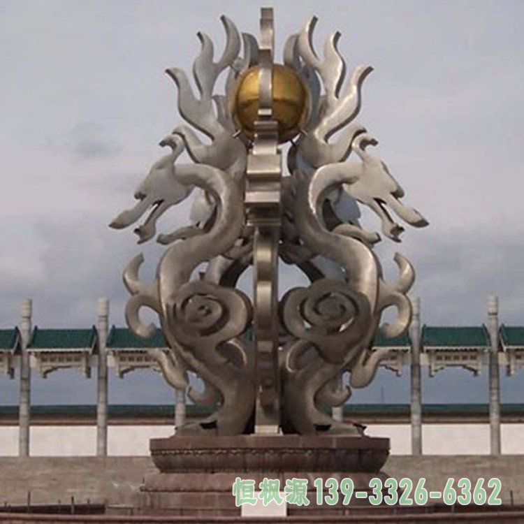 龙抽象户外不锈钢雕塑