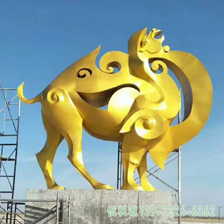 不锈钢骆驼校园景观雕塑