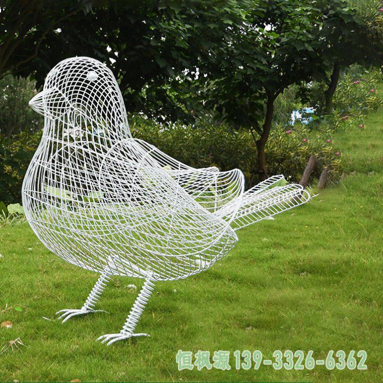 不锈钢校园小鸟景观雕塑