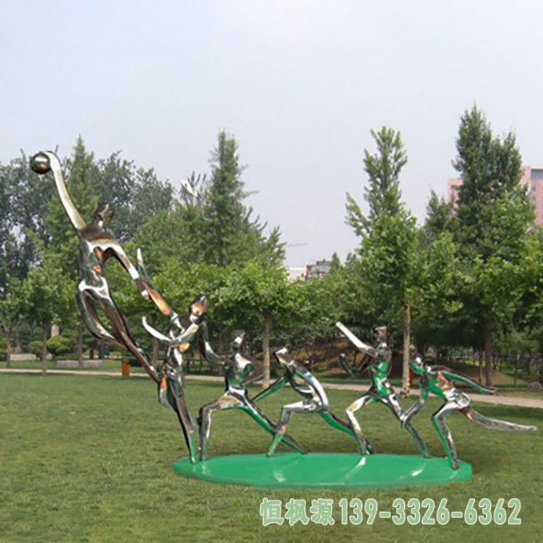 不锈钢篮球户外人物雕塑