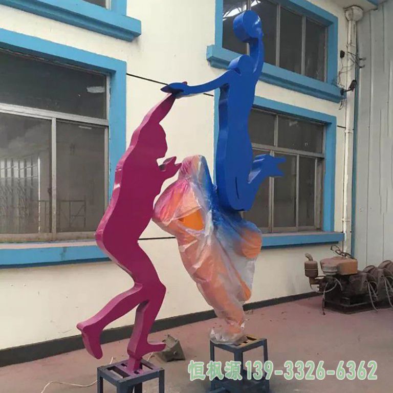 不锈钢篮球小区人物雕塑