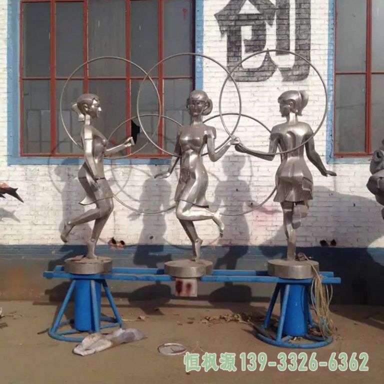 体操校园不锈钢人物雕塑