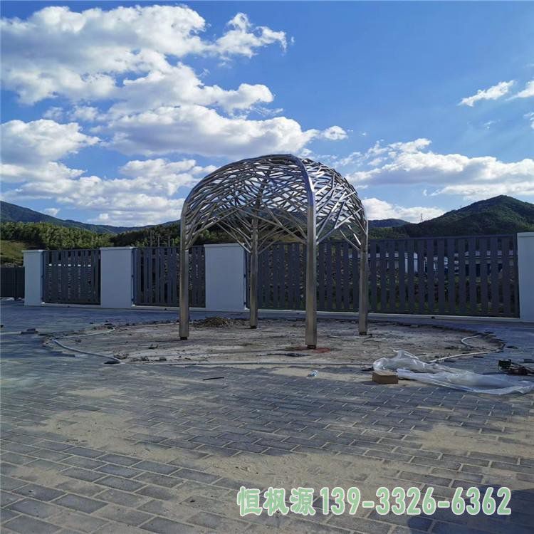 凉亭园林不锈钢雕塑