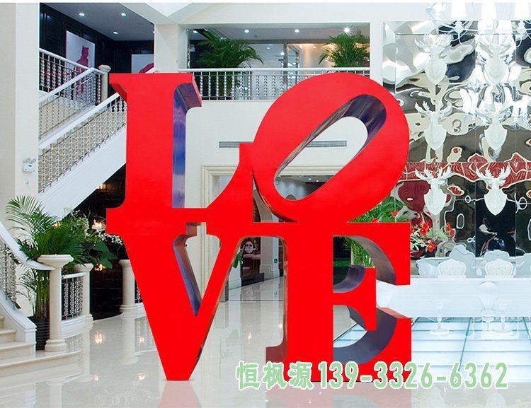 企业不锈钢字母景观雕塑