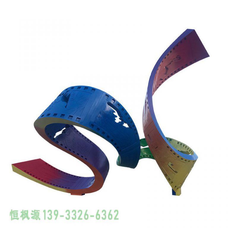 不锈钢都市丝带雕塑