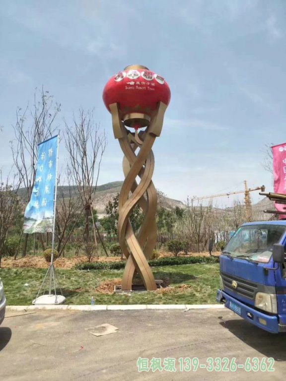 不锈钢灯笼校园雕塑